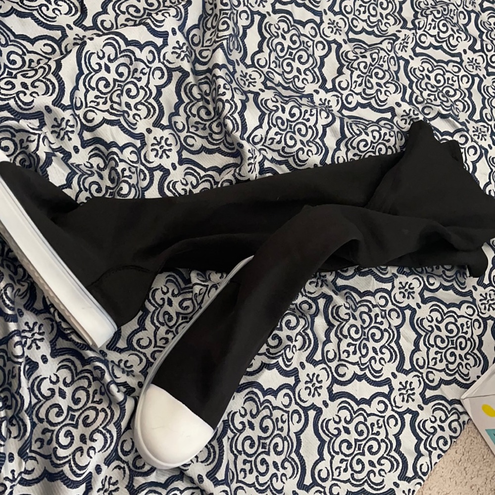 Black thigh high shoes